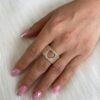 Anillo circón corazón hueco
