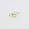 Anillo Cruz Doble Medio Circon /Tam. 8