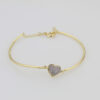 Pulsera de corazón con circones aro 18cm
